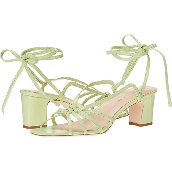 Loeffler Randall Libby Knotted Wrap Heel Sandals in Pistachio
